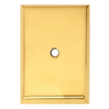 Traditional 1-3/4" X 2-5/8" Solid Brass Rectangular Escutcheon Backplate for Cabinet Knobs