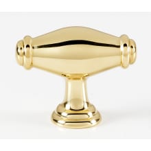 Charlies 1-3/4" Solid Brass "T" Bar Football Cabinet Knob / Drawer Knob