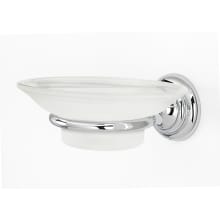 Charlie's Wall Mounted Frosted Glass Soap Dish with Solid Brass Cup Bracket
