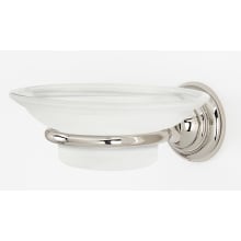 Charlie's Wall Mounted Frosted Glass Soap Dish with Solid Brass Cup Bracket
