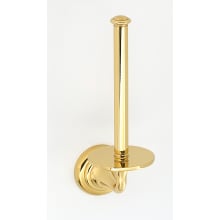 Charlie's 6-3/4" Tall Vertical Drop Down Slide Single Post Solid Brass Toilet Tissue Paper Holder