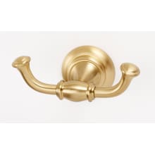 Charlies 4-1/2" W Traditional Double Prong Solid Brass Wall Mounted Bathroom Towel Robe Hook