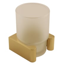 Luna 3" Wide Wall Mounted Frosted Glass Bathroom Tumbler with Solid Brass Mount