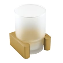 Luna 3" Wide Wall Mounted Frosted Glass Bathroom Tumbler with Solid Brass Mount