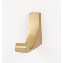 Luna 1/2" Wide Elegant Modern Solid Brass Single Wall Mount Bath Robe Towel Utility Hook