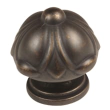 Ornate 1-1/4" Round Dome Flower Mushroom Solid Brass Cabinet Knob / Drawer Knob