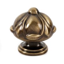 Ornate 1-1/2" Traditional Victorian Solid Brass Flower Mushroom Cabinet Knob / Drawer Knob
