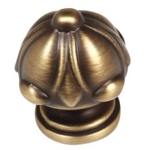 Ornate 1-1/2" Traditional Victorian Solid Brass Flower Mushroom Cabinet Knob / Drawer Knob