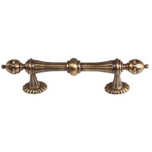 Ornate 4" Center to Center Victorian Luxury Solid Brass Cabinet Bar Handle / Drawer Bar Pull