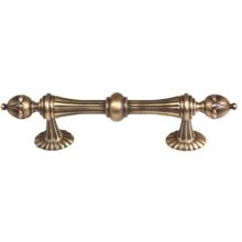 Ornate 4" Center to Center Victorian Luxury Solid Brass Cabinet Bar Handle / Drawer Bar Pull