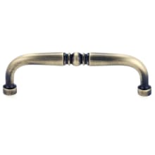 Traditional 3-1/2" Center to Center Single Knuckle Luxury Solid Brass Cabinet Handle / Drawer Pull