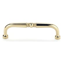 Traditional 3-1/2" Center to Center Single Knuckle Luxury Solid Brass Cabinet Handle / Drawer Pull