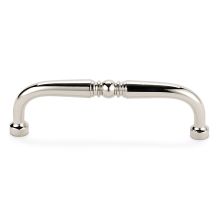 Traditional 4" Center to Center Single Knuckle Solid Brass Cabinet Handle / Drawer Pull