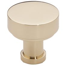 Moderne 1" Round Flat Disc Mushroom Solid Brass Cabinet Knob Drawer Knob