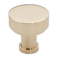 Moderne 1-1/8" Round Modern Disc Mushroom Solid Brass Cabinet Knob / Drawer Knob