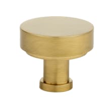 Moderne 1-3/8" Modern Round Disc Mushroom Solid Brass Cabinet Knob / Drawer Knob