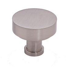 Moderne 1-3/8" Modern Round Disc Mushroom Solid Brass Cabinet Knob / Drawer Knob
