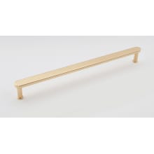 Moderne 12" Inch Center to Center Modern Flat Bar Solid Brass Large Cabinet Handle / Drawer Pull