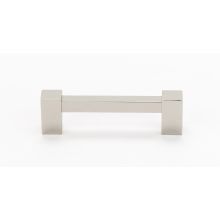 Contemporary II 3-1/2" Center to Center Squared Block Solid Brass Cabinet Handle / Drawer Pull