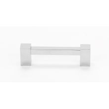 Contemporary II - 4" Center to Center Solid Brass Square Cabinet Handle / Drawer Pull