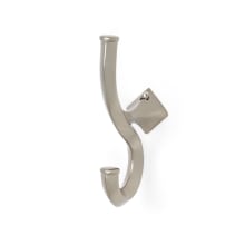 Spa 2  Transitional 3/4"W Solid Brass Double Prong Single Wall Mount Bath Robe Towel Hook