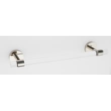 Contemporary Acrylic 18" Wide Clear Towel Bar with Solid Brass Mounts