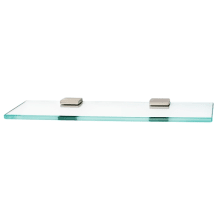 Manhattan 18" Wide Glass Bathroom Shelf with Brass Mounting Brackets