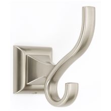 Manhattan 2" W Traditional Double Prong Scroll Solid Brass Single Wall Mount Bath Robe Towel Hook