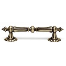Ornate 4-5/8" Center to Center Regal Traditional Solid Brass Cabinet Handle / Drawer Pull
