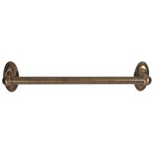 Classic Traditional 18" Wide Single Rod Solid Brass 1" Thick Bathroom Towel Bar