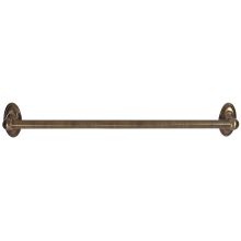Classic Traditional 24" Wide Single Rod Solid Brass Bathroom Towel Bar with 1 Inch Diameter Bar