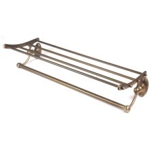 Classic Traditional 24"W Solid Brass Towel Rack with Towel Bar