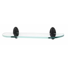 Classic Traditional 18 Inch Wide Glass Shelf with Brass Mounting Brackets