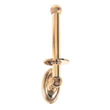Classic Traditional 9 Inch Tall Vertical Single Post Drop Down Toilet Paper Holder