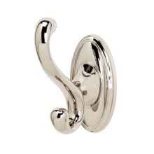 Classic 1-3/4"W Traditional Scroll Double Prong Single Wall Mount Solid Brass Bath Robe Towel Hook