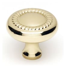 Rope 1-1/4" Traditional Rope Ring Round Mushroom Solid Brass Cabinet Knob / Drawer Knob