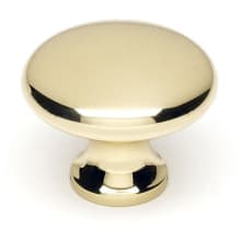 Classic 1-1/4" Smooth Round Traditional Mushroom Solid Brass Cabinet Knob / Drawer Knob