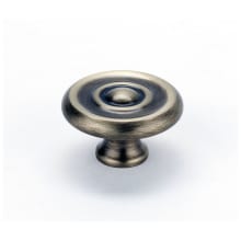 Classic Traditional 1-1/4" Ringed Round Mushroom Solid Brass Cabinet Knob / Drawer Knob