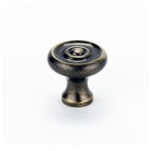Classic Traditional 3/4" Small Round Ridged Edge Solid Brass Mushroom Cabinet Knob / Drawer Knob