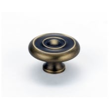 Classic Traditional 1-1/2" Ringed Round Solid Brass Cabinet Knob / Drawer Knob
