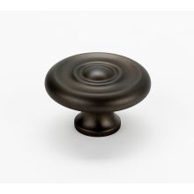 Classic Traditional 1-3/4" Round Ringed Solid Brass Mushroom Cabinet Knob / Drawer Knob