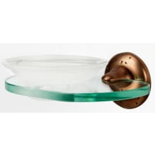 Sierra 6-7/8"W Distressed Rustic Wall Mounted Soap Dish with Frosted Glass Tray and Solid Bronze Mount