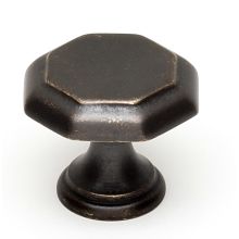 Contemporary 1-1/8" Wide Faceted Octagon Geometric Solid Brass Cabinet Knob / Drawer Knob