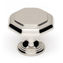 Contemporary 1-1/8" Wide Faceted Octagon Geometric Solid Brass Cabinet Knob / Drawer Knob
