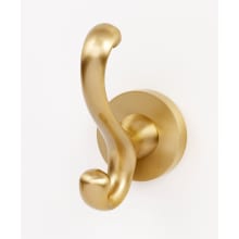 Contemporary I 2" W Solid Brass Scroll Double Prong Bathroom Kitchen Towel Robe Hook