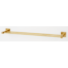 Contemporary II - 30" Wide Solid Brass Double Rod Bathroom Towel Bar