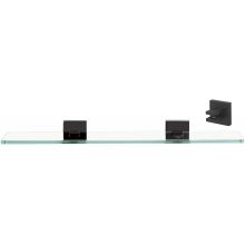 Contemporary II 18" Glass Bathroom Shelf with Solid Brass Mounting Brackets