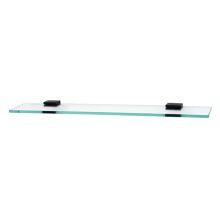 Contemporary II 18" Glass Bathroom Shelf with Brass Mounting Brackets