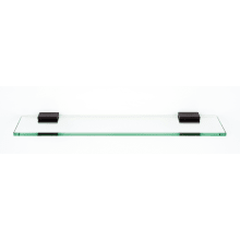 Contemporary II 18" Glass Bathroom Shelf with Brass Mounting Brackets