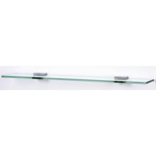 Contemporary II 18 Inch Glass Shelf with Brass Mounting Brackets
